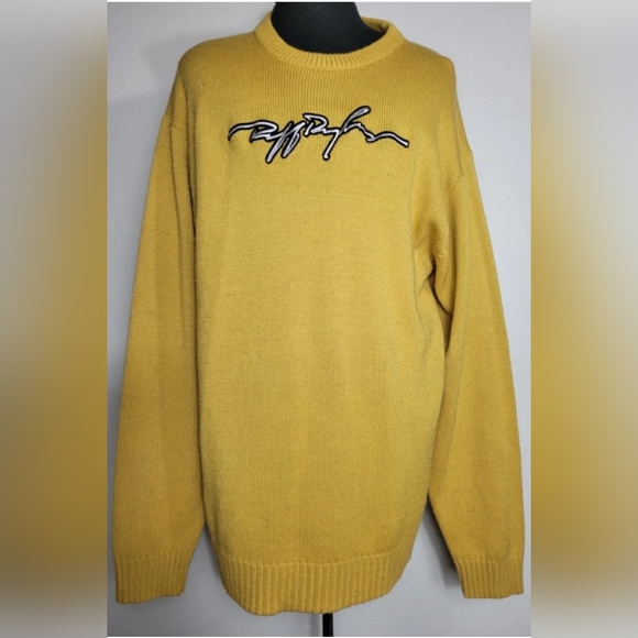 Ruff Ryders DMX Dirty Denim Gold Sweater Sz 3XL Designer Jeans Riders Vintage - Picture 1 of 4
